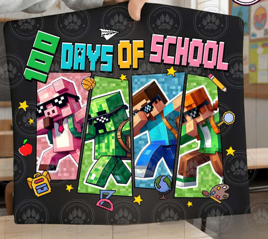 100 Days of School Block Head Characters Apparel