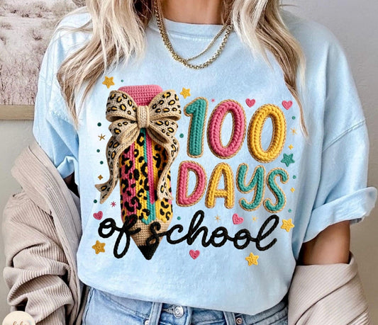 100 Days of School Faux Knitted Pencil Apparel