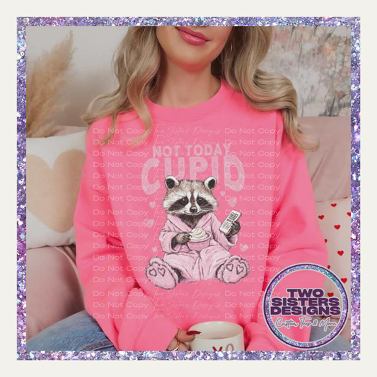 Not Today Cupid Raccoon Apparel