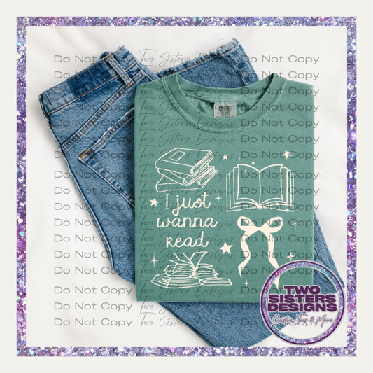I Just Wanna Read Bow and Books Apparel