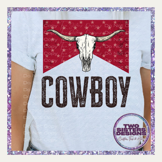 Cowboy Black Letters with Bull Apparel
