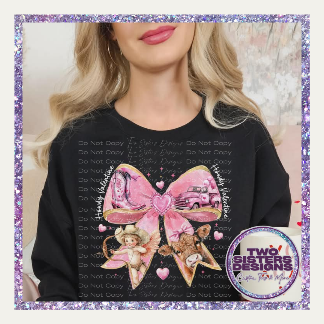 Howdy Valentine Bow Apparel