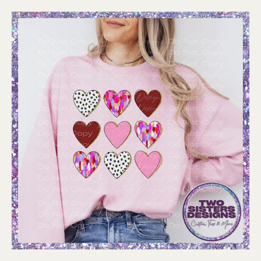 Valentine Hearts Collage Apparel