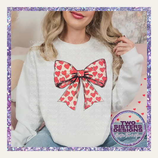 Bow with Red Hearts Apparel