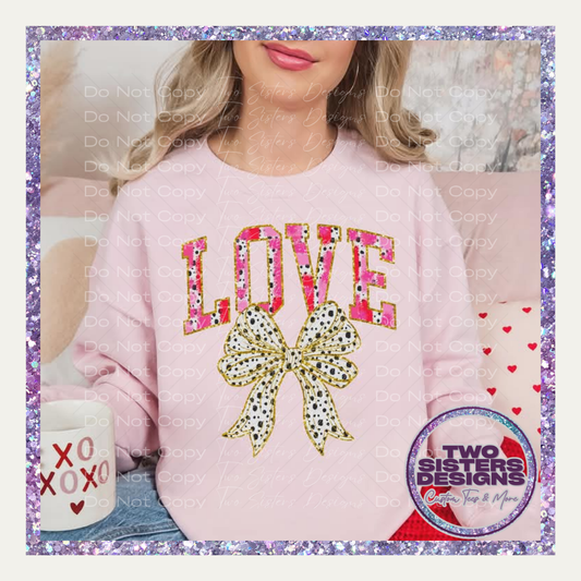 Pink and Dots Love with bow Apparel