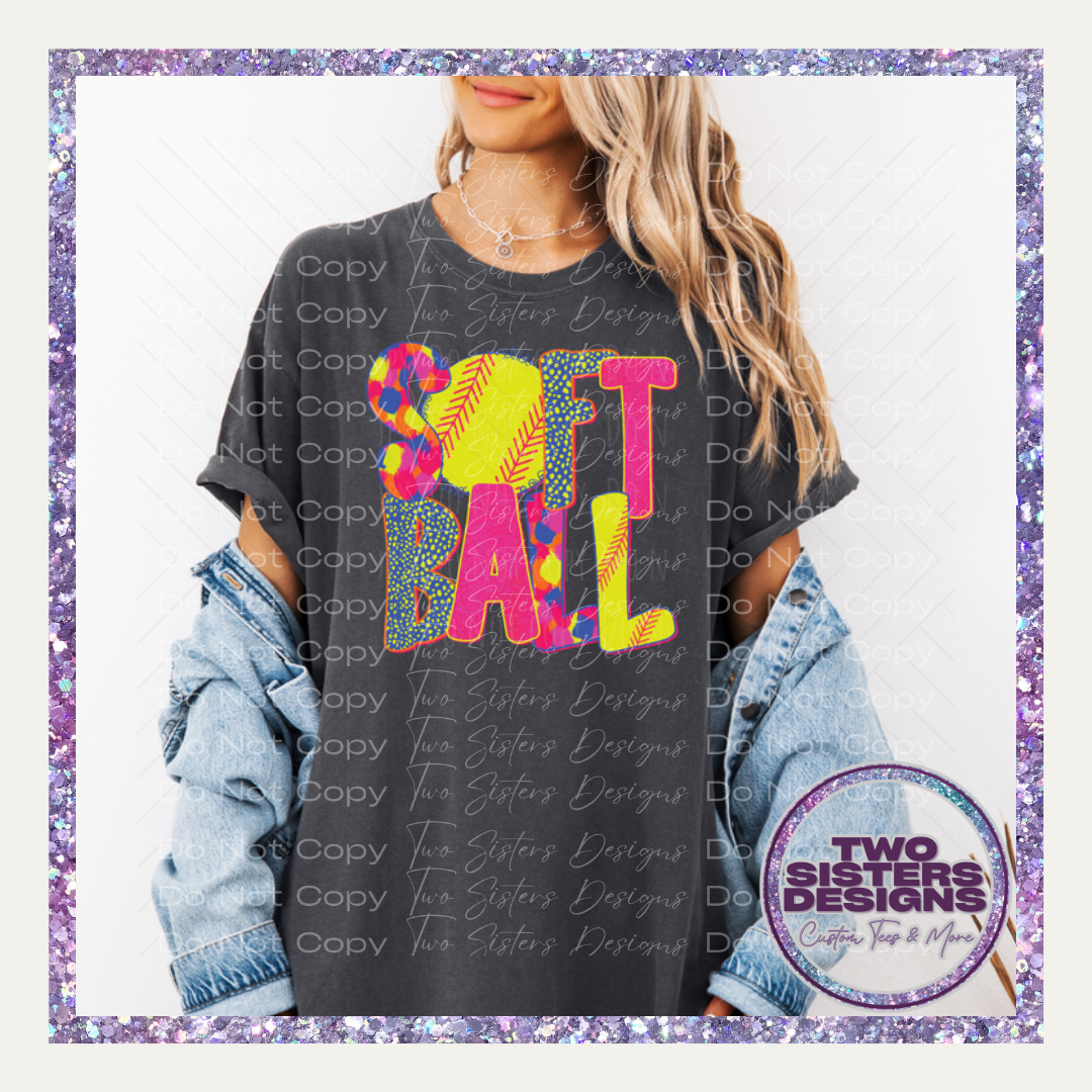 Colorful Patterned Softball Apparel
