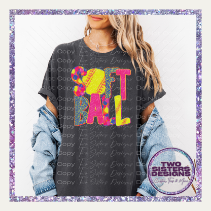 Colorful Patterned Softball Apparel