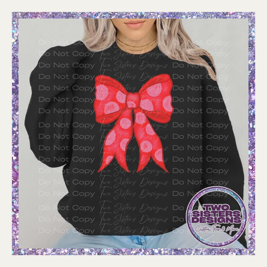 Red Polka Dotted Bow Apparel