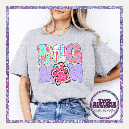 Multi Print Dog Mom Apparel
