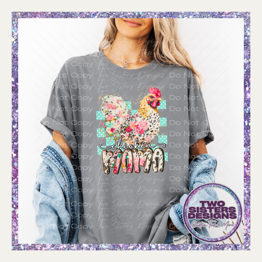 Checkered Chicken Mama Apparel